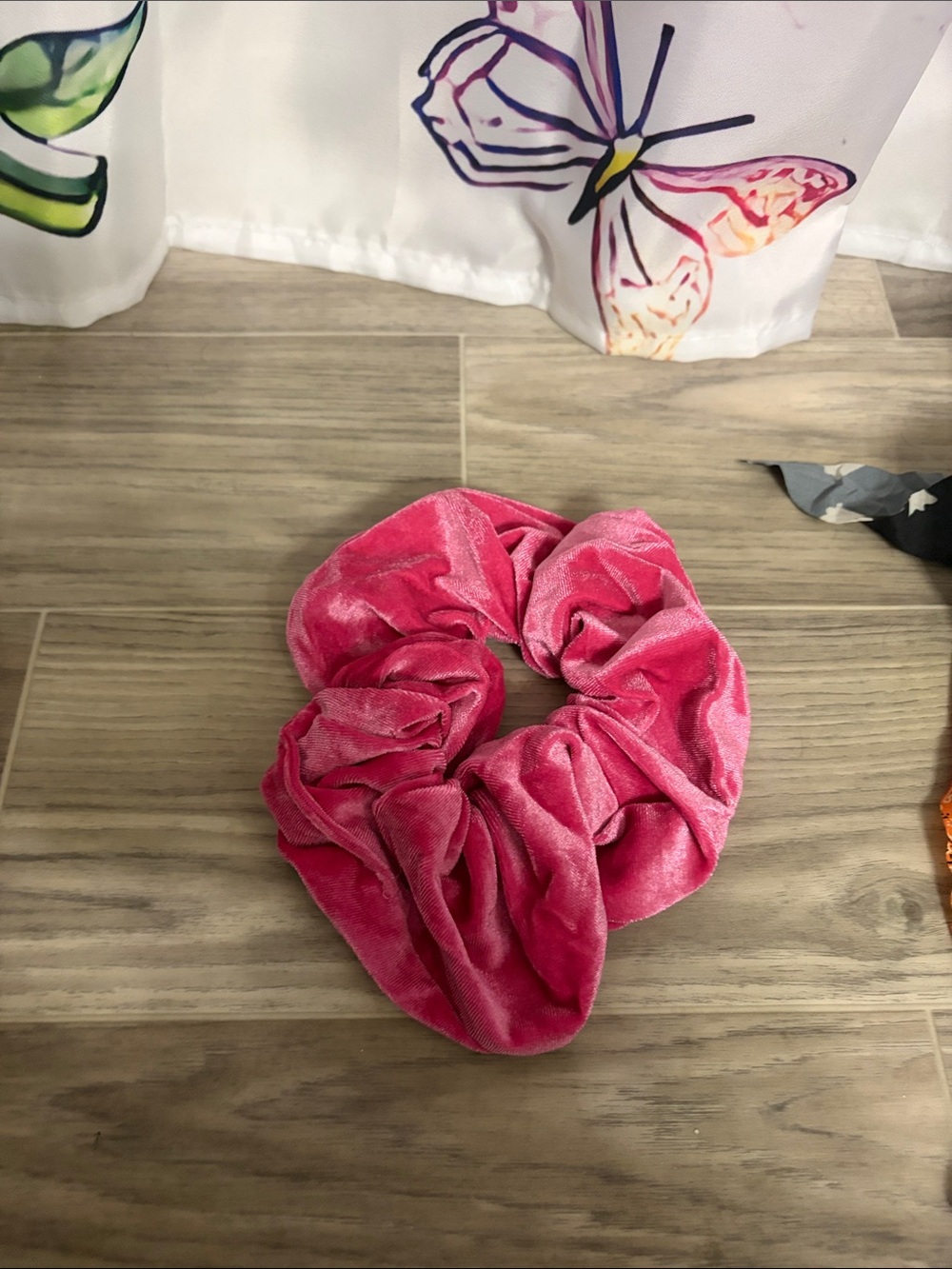 Velvet Pink Hair Scrunchie - Women Accessories